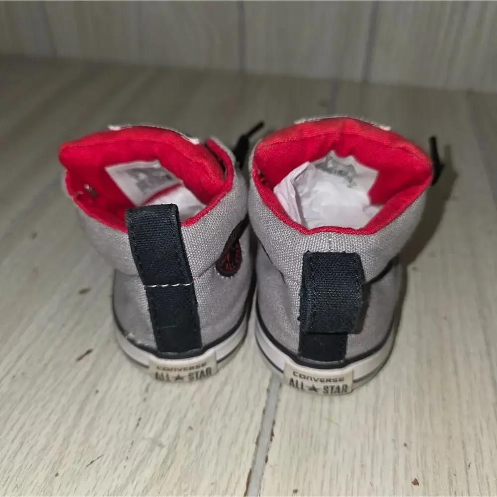 Converse All Star Chuck Taylors Gray Red Infant Shoes Size 5